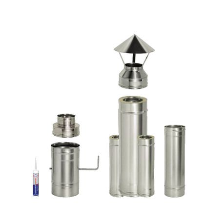 Дымоход Дымок Готовый комплект дымохода D200 высота 4 м в Щербинке